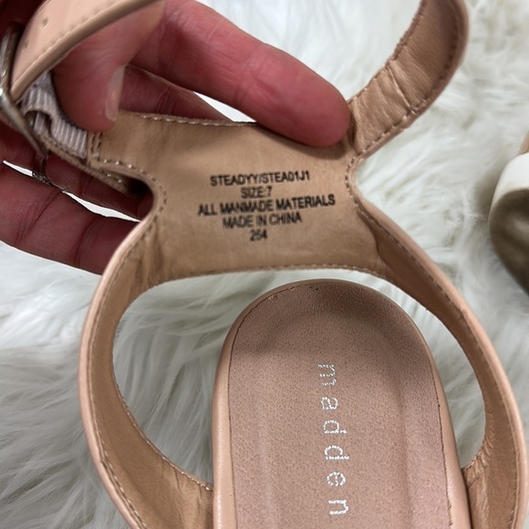 Madden Girl Nude Beige Platform Cork Sandals 7 - Picture 6 of 9